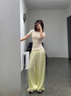BASERANGE France Silk Linen SEPIA Casual Pants BAS-TRSE-LI-SU25-ZONG BAS-TRSE-SS-SU25-LIME GREEN